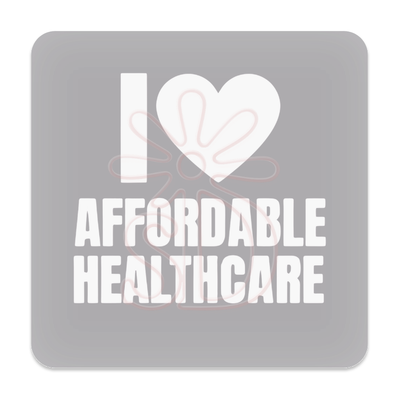 I Love Affordable Healthcare graphic in light color font, symbolizing affordable healthcare advocacy for chronic illness community.